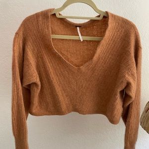 Free People Cashmere Long Sleeve Crop Top